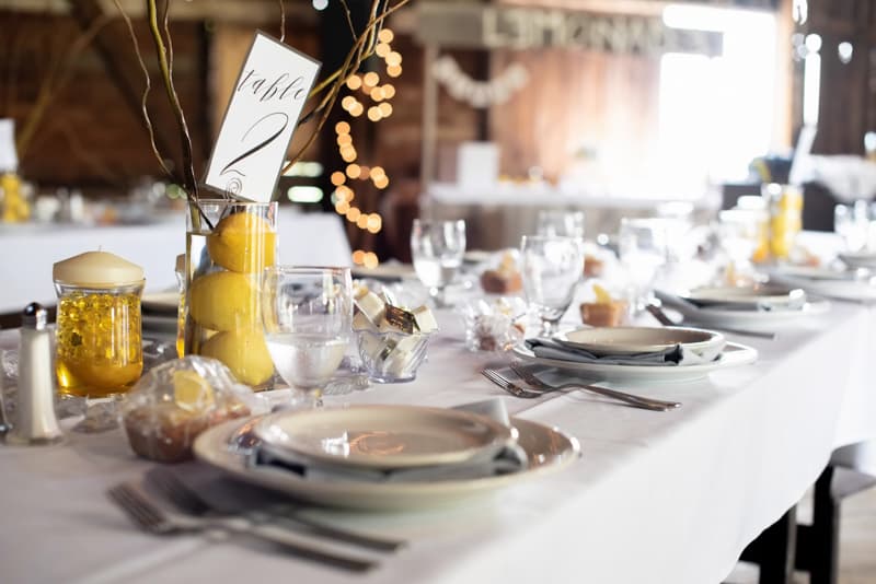 Decorated Table at Mandana Barn in Skanneateles, NY | Finger Lakes Wedding Photography