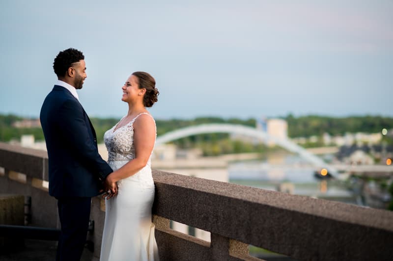 Couple at Hyatt in Rochester, NY | Rochester Wedding Photography