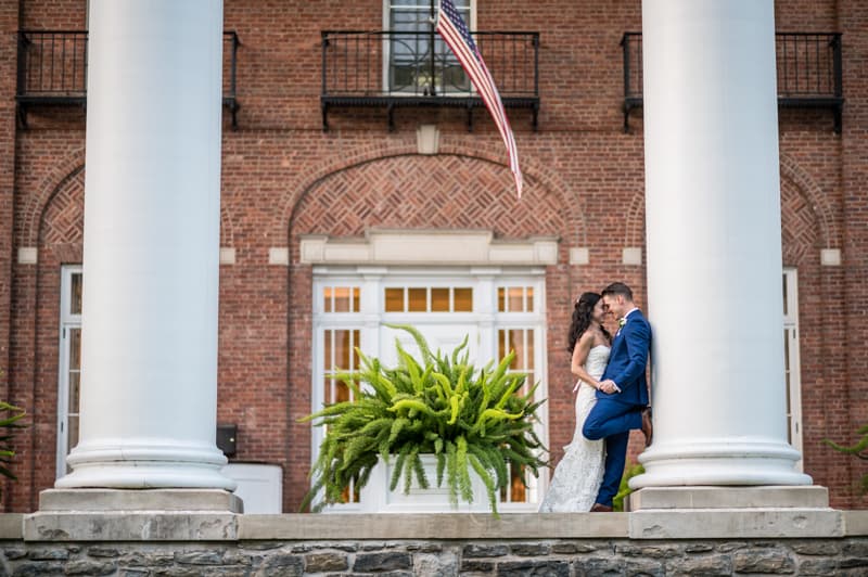 Couple at Otesaga Resort in Cooperstown, NY | Finger Lakes Wedding Photography