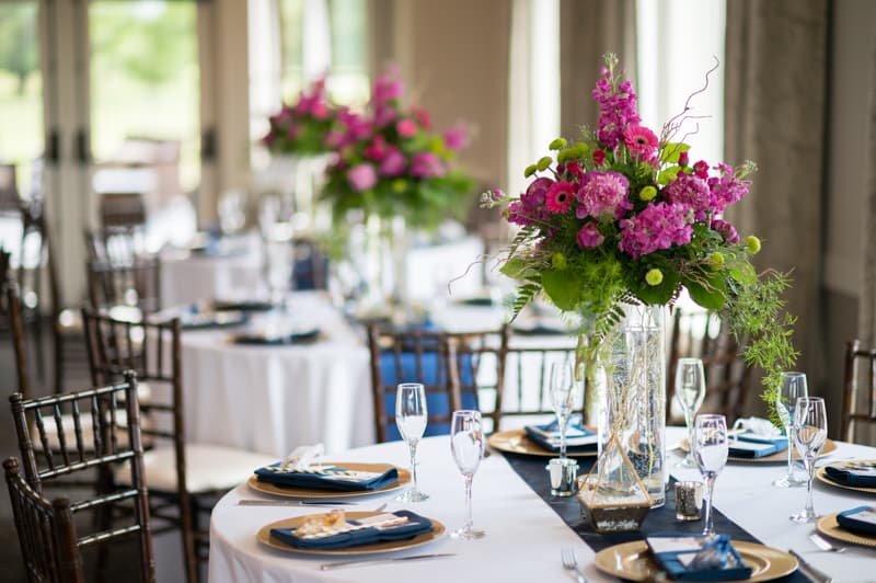 Decorated Table at Deerfield Country Club in Hilton, NY | Rochester Wedding Photography