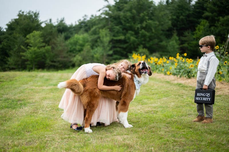 Kids with Dog at Keuka Brewing Co in Keuka, NY | Finger Lakes Wedding Photography