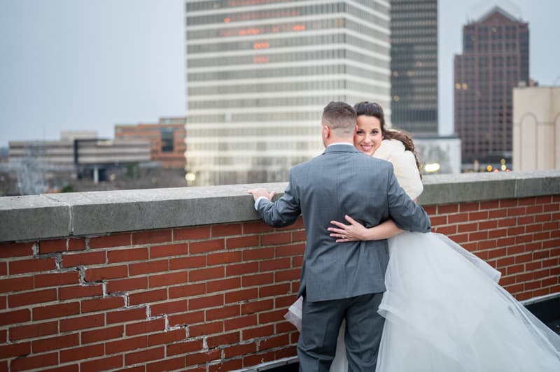 Couple at The Inn on Broadway in Rochester, NY | Rochester Wedding Photography