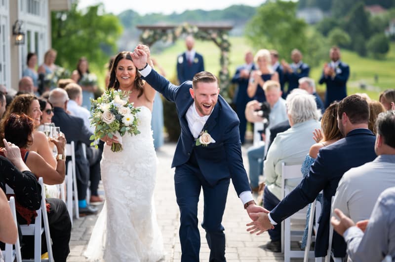 Recessional at Cobblestone Country Club in Rochester, NY | Rochester Wedding Photography