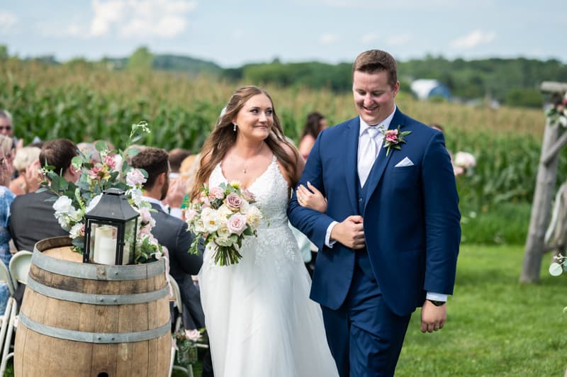 Recessional at Wingate Barn in Livonia, NY | Western New York Wedding Photography