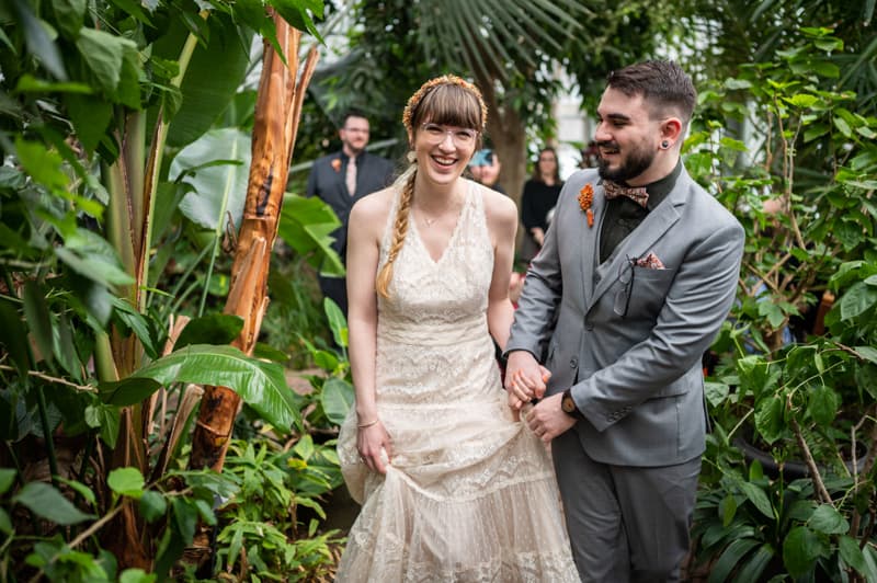 Candid Moment at Lamberton Conservatory in Rochester, NY | Rochester Wedding Photography