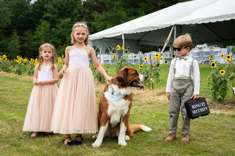 Kids with Dog at Keuka Brewing Co in Keuka, NY | Finger Lakes Wedding Photography