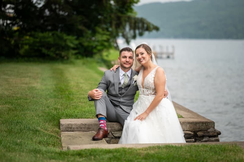 Couple at Keuka Brewing Co in Keuka, NY | Finger Lakes Wedding Photography