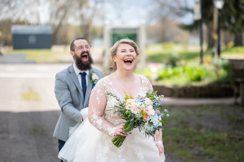 Candid Moment at Cobblestone Museum in Albion, NY | Western New York Wedding Photography