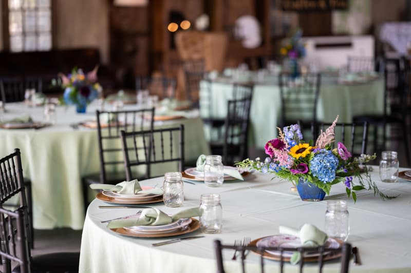 Decorated Table at Fig Hollow in Palmyra, NY | Rochester Wedding Photography